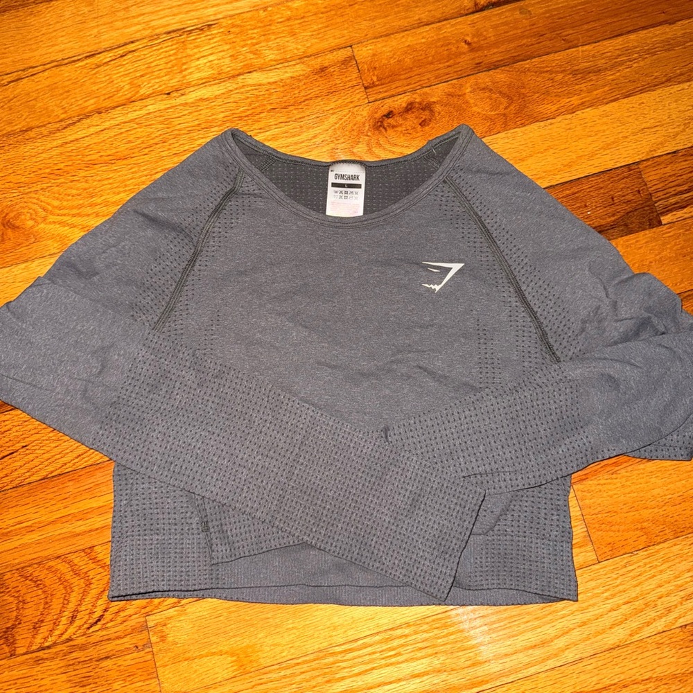 Gymshark Gray Long Sleeve Crop Top